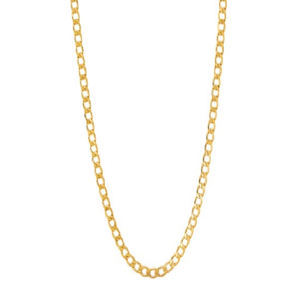 18K Gold Filled Hypo-Allergenic 2mm Italian Cuban Curb Link Chain Necklace G819G