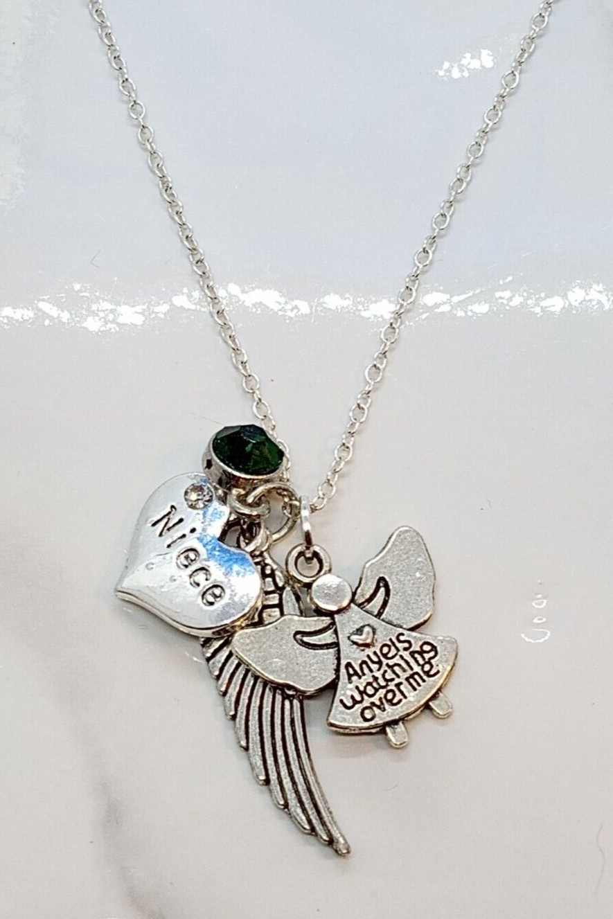 “Angels watching over me” Memorial Necklace for loss of Niece – Sympathy