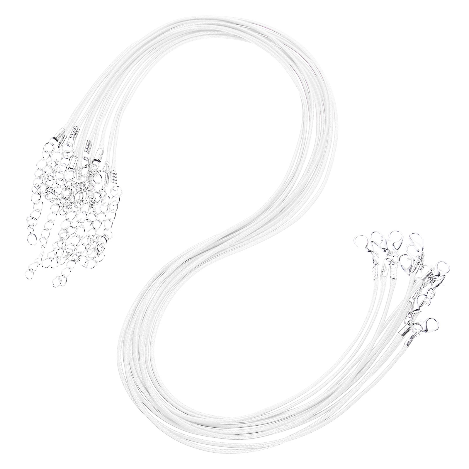10pcs 18 Inch Waxed Necklace Cord 1.5mm for Jewelry Making, White