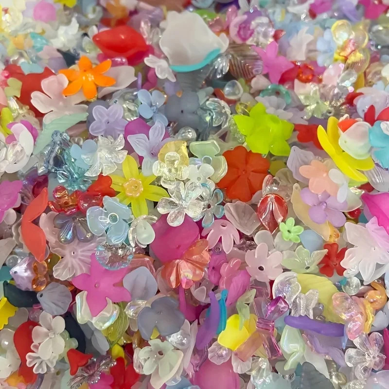 30G/1.05Oz Frosted Petal Butterfly Bow Mixed Style DIY Jewelry Bracelet Accessor