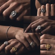 Norse God Odin Men Signet Men Silver Ring, Viking Mythology Goddess Rings for