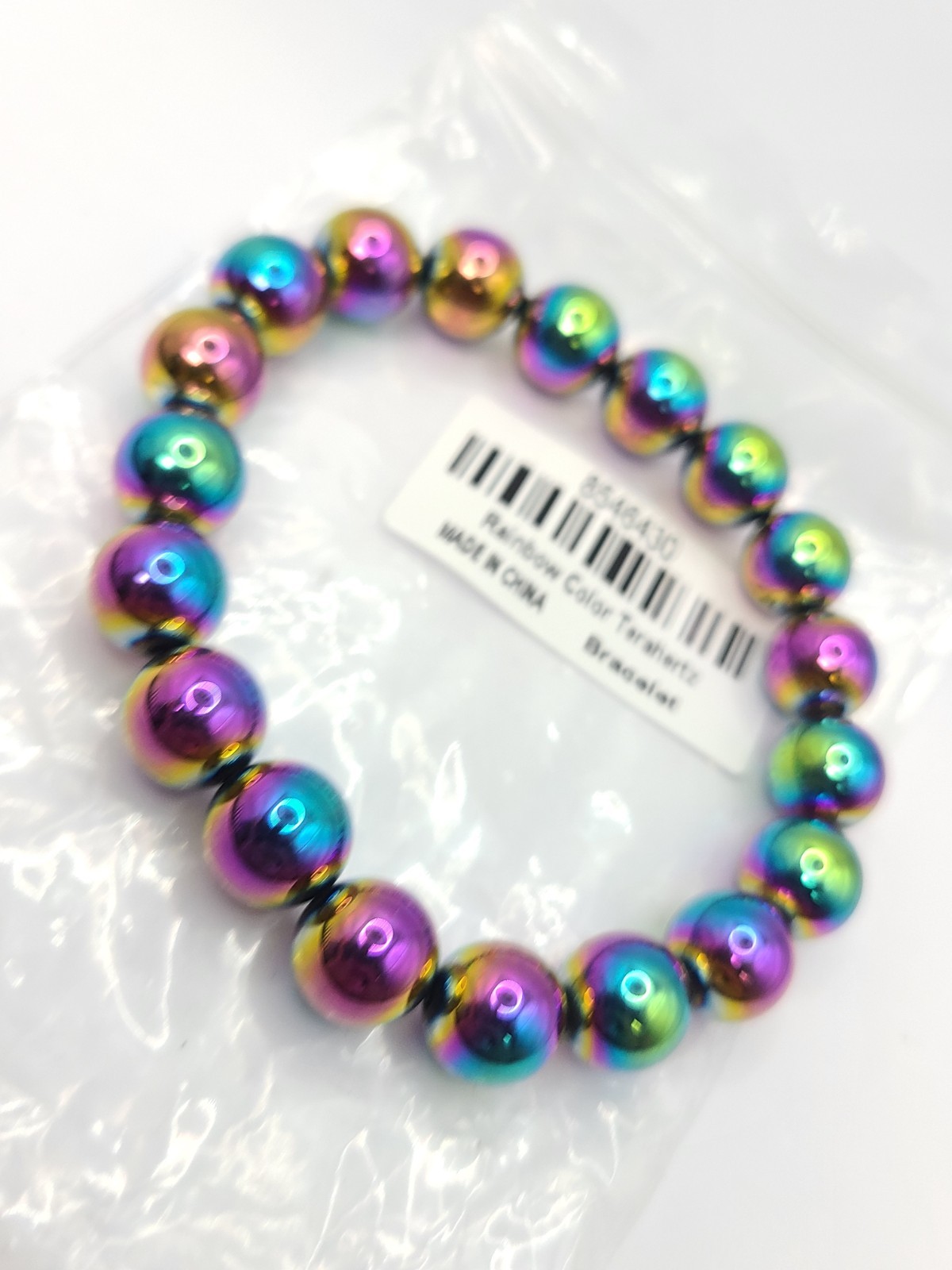 Shop LC Rainbow Color Terahertz Beaded 120.00 ctw Stretch Bracelet