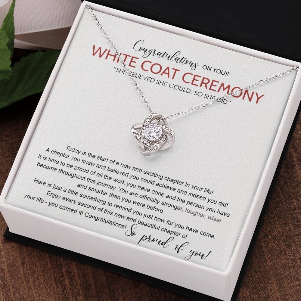 White Coat Ceremony Necklace Gifts For Daughter, Nurse On Congrats Gift For Her