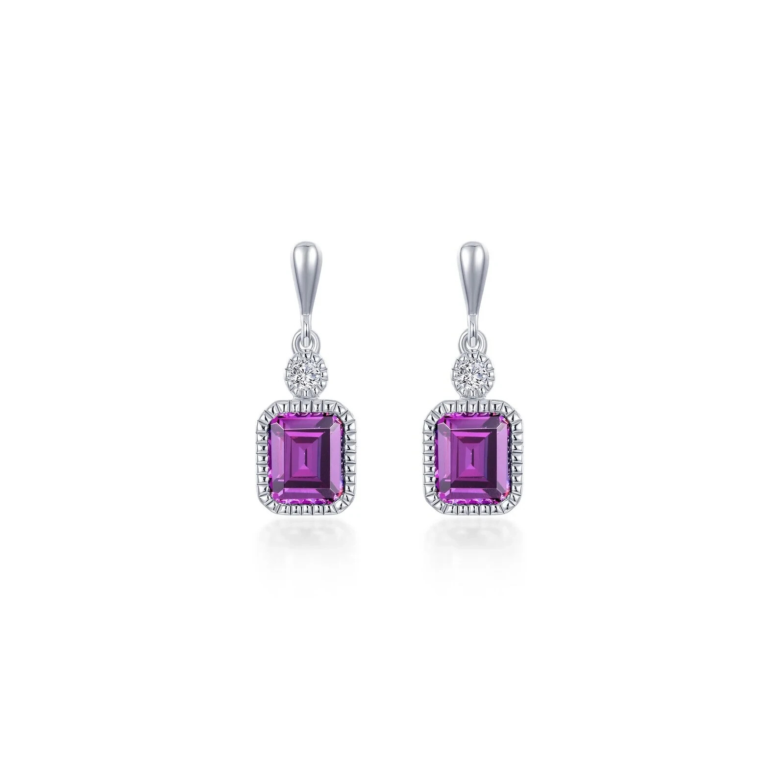 BRAND NEW Lafonn Platinum Plated Alexandrite June Birthstone Earrings BE007AXP00