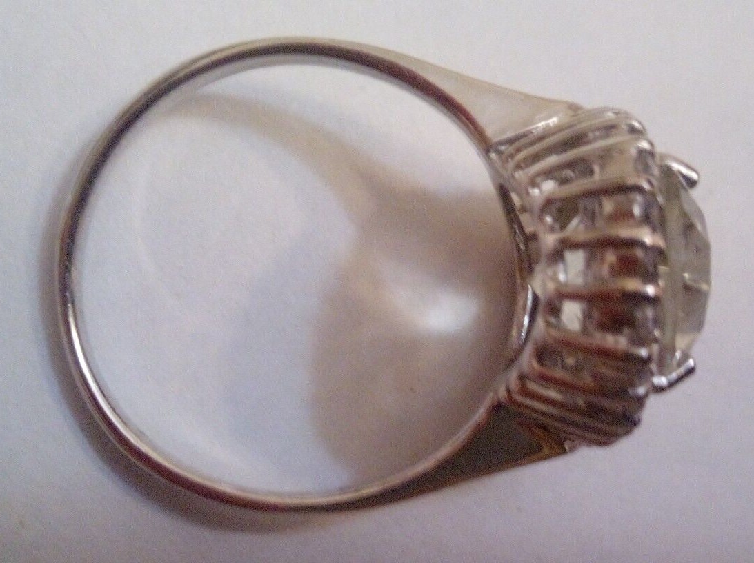 Green Amethyst and CZ Pave, Sterling Silver Ring