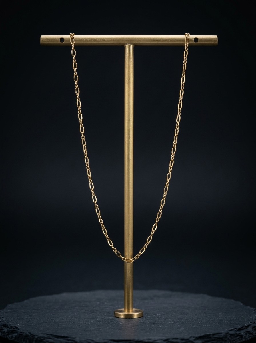 18K Gold Plated Dainty Link Chain Necklace for Women Waterproof & Anti-Tarnish