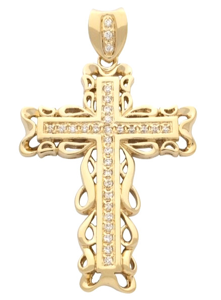 Cross Pendant with 18″necklace. 24K Gold or Rhodium. No Nickel! Free Shipping!