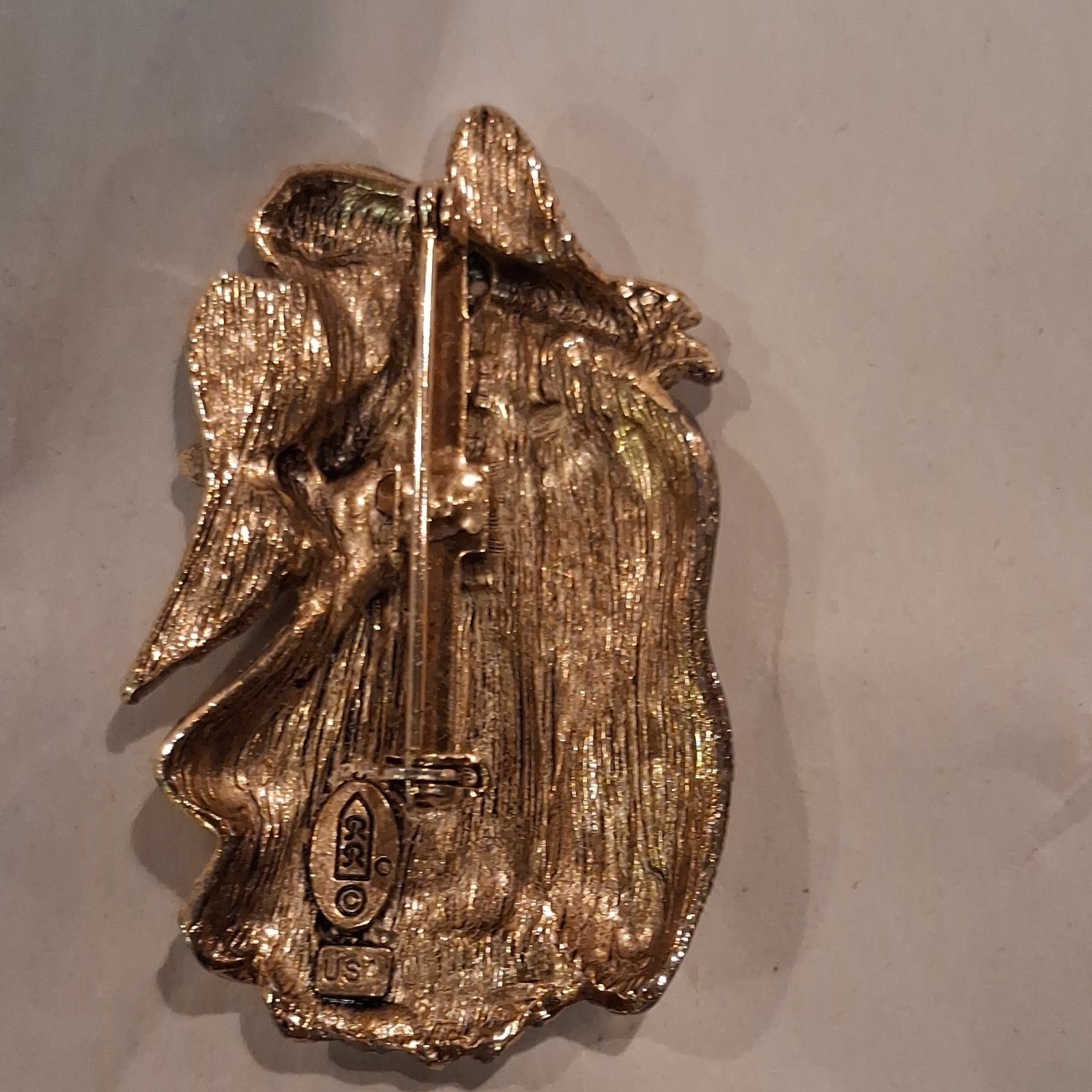 Vintage Brass Angel Pin Roman INC RR US 1980’s