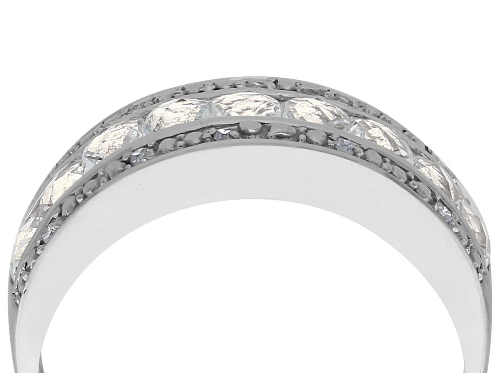 Contemporary, Diamond and 1.62 Ct Topaz 9k White Gold Ring – Size 6.5