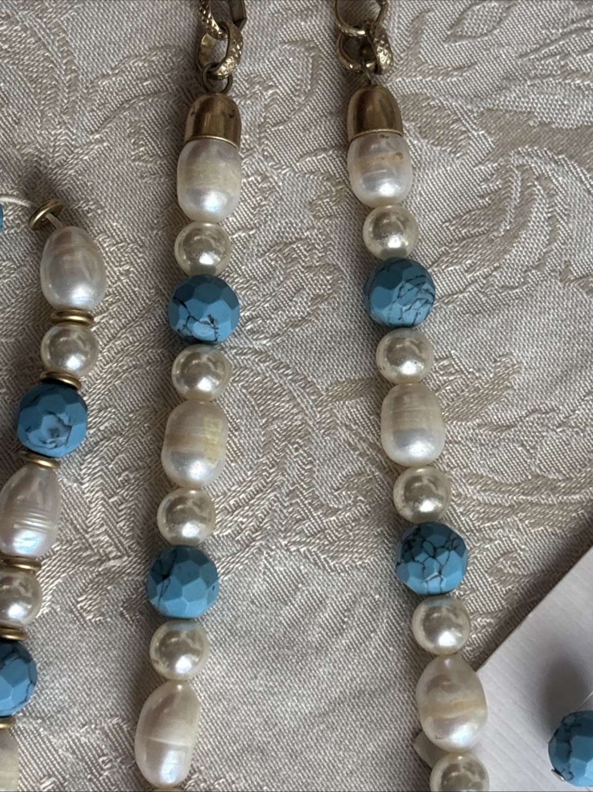 Lia Sophia Kiam Family Necklace & Earrings & Bonus Bracelet Freshwater Pearl