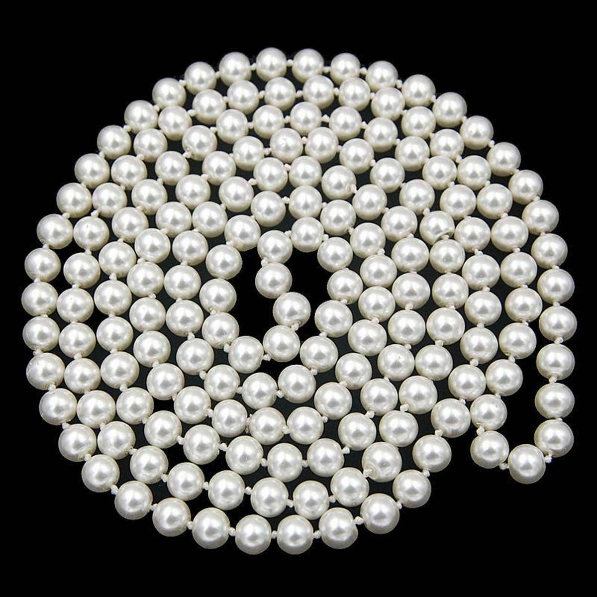 8/10mm South Sea White Shell Pearl Round Beads Necklace Long 24/36/50 Inches