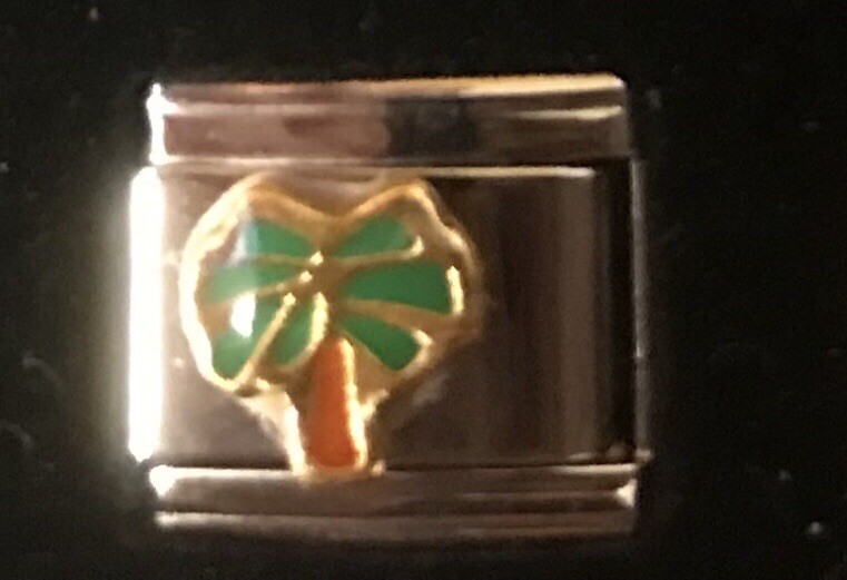 Palm Tree Italian Charm Enamel Link 9MM K47