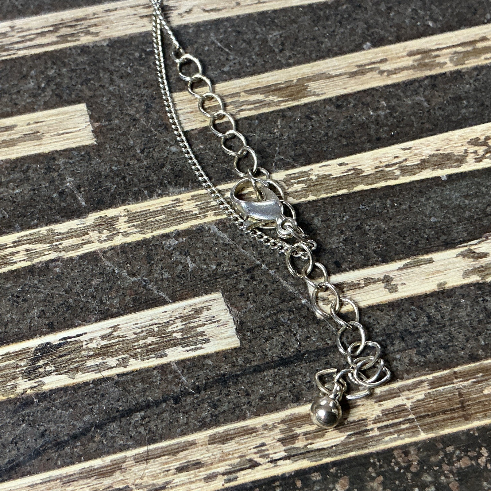 Silver Tone Teardrop Filigree Floral Crystal Pendant Snake Chain Necklace