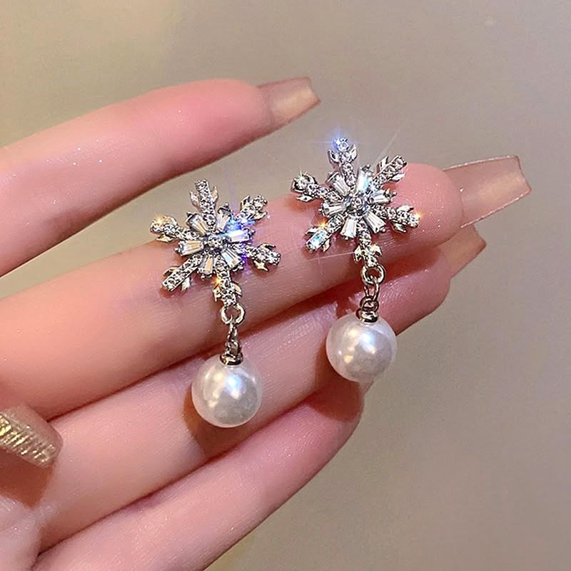 Silver Tone Rhinestone Simulated White Pearl Dangle Stud Earrings Lot 5