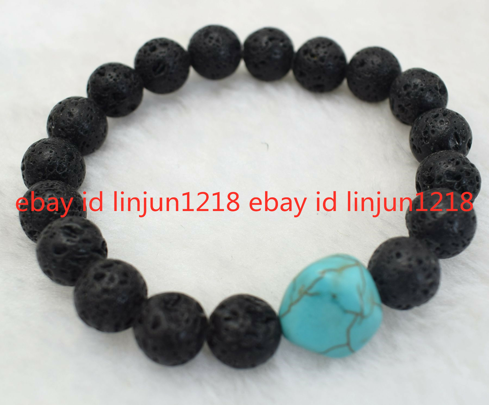 8mm 10mm Bracelet Chakra Healing Beads Lava Natural Turquoise Stone 7.5”