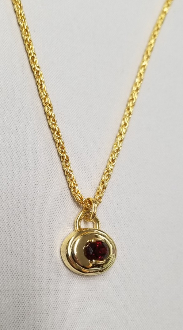 Sereia Rosalie Garnet Pendant Necklace 15″+2″
