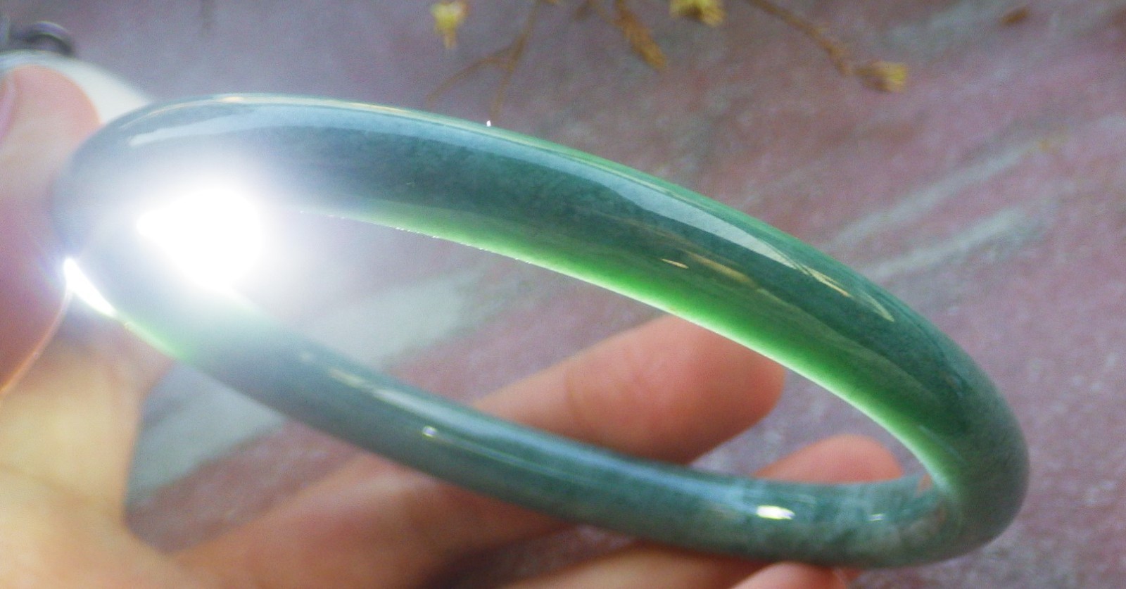 Video Certified Natural A JADE JADEITE Circle Bangle Bracelet 70 mm 134016