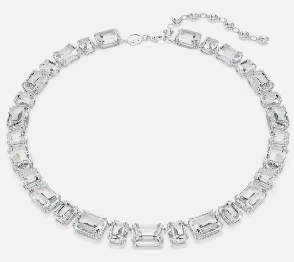 SWAROVSKI Millenia Tennis Necklace, Octagon Cut, White, Rhodium Plated new