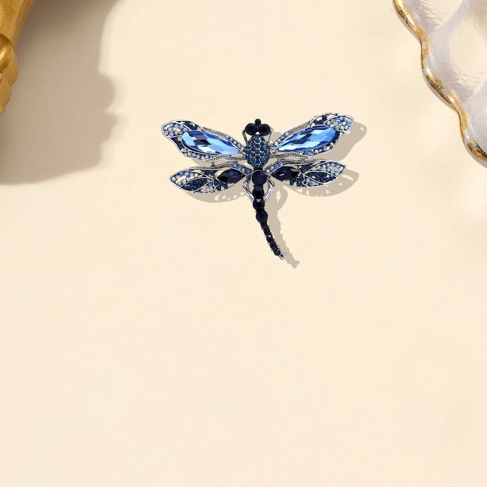 Diamond Dragonfly Brooch Universal Insect Alloy Corsage Pin Trendy Versatile