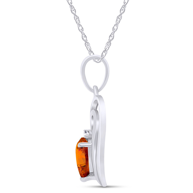 Love Heart Simulated Birthstone Pendant Necklace for Womens 925 Sterling Silver