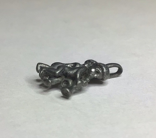Zodiac Gemini Twins Playing Trumpets Charm Pendant Pewter 3/4 Inch x 1/2 Inch