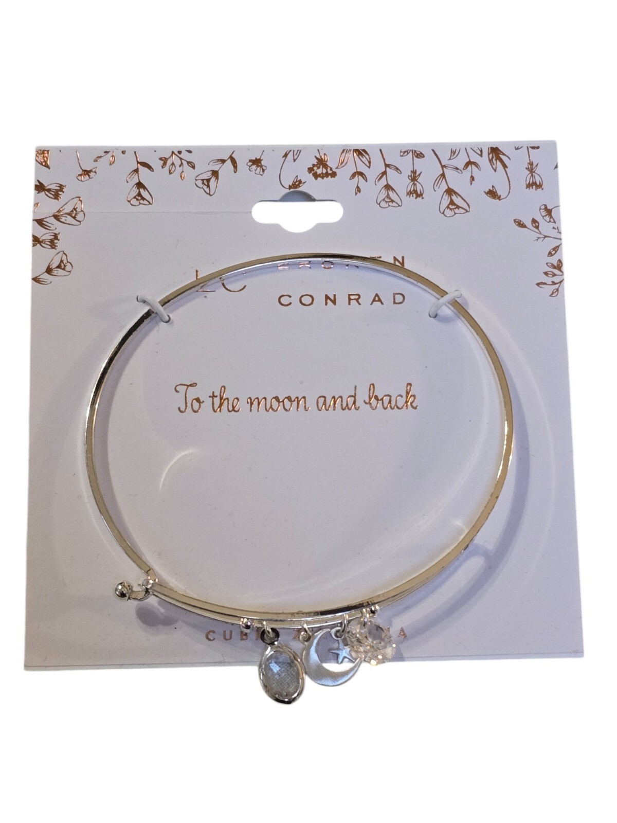 LC Lauren Conrad Women’s Silver Plated Charm Bracelet To the Moon & Back
