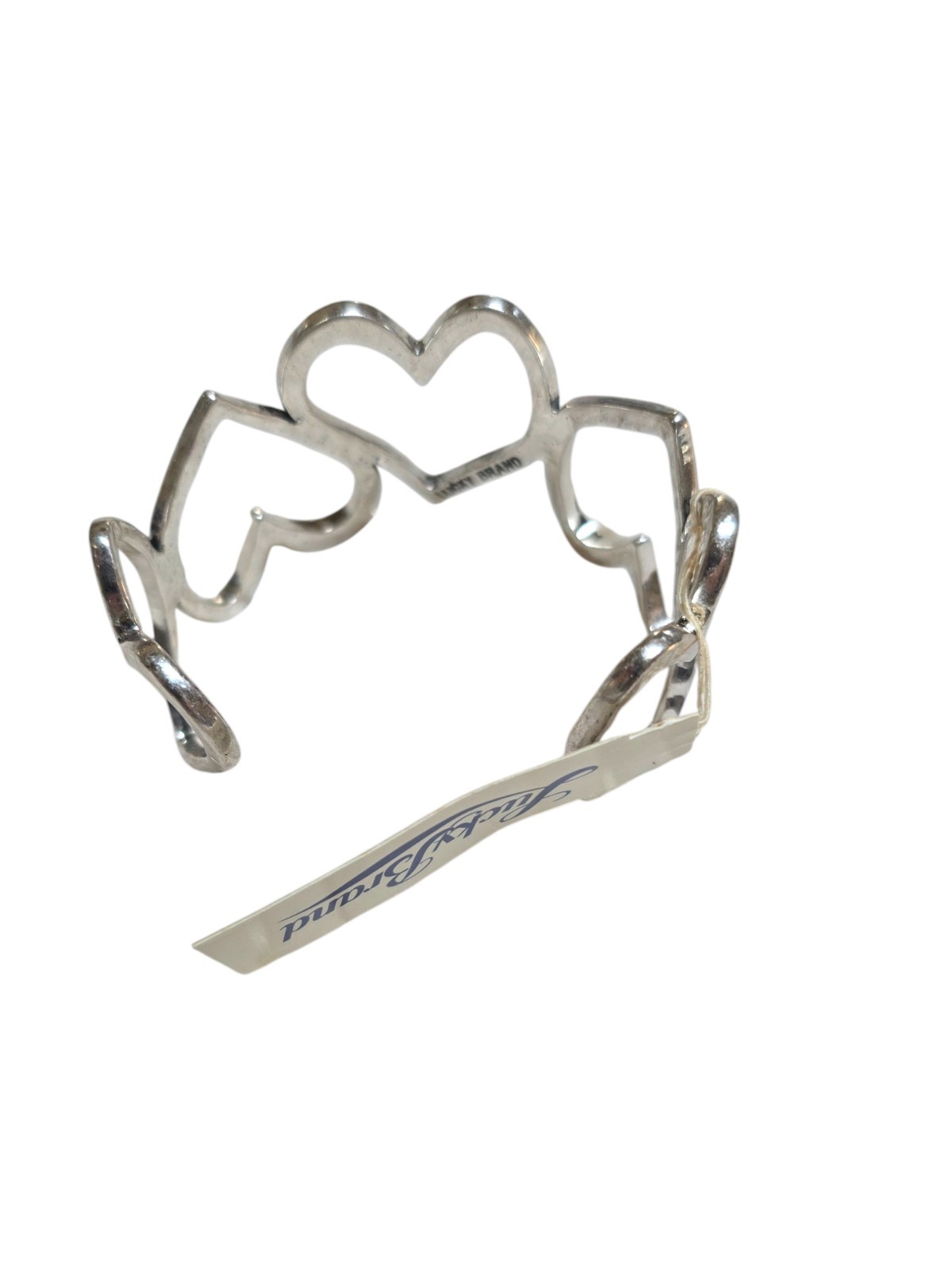 Lucky Brand Women’s Silver Tone Heart Open Cuff Bracelet NWT