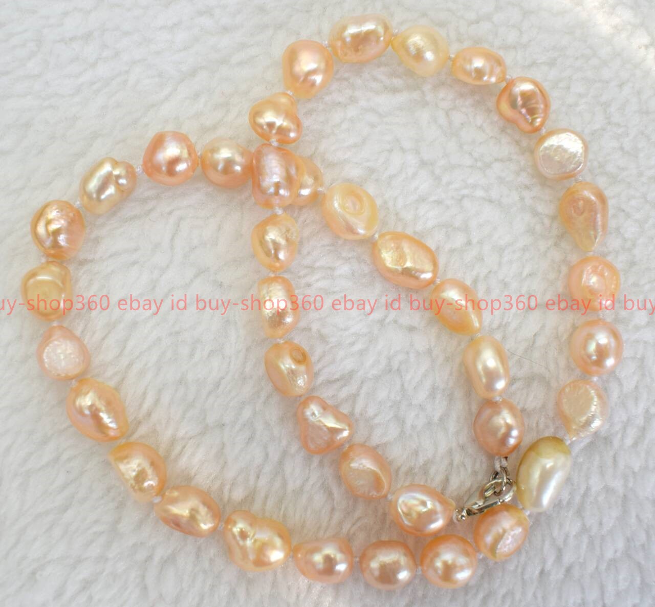 New Natural 7-8/8-9/9-10mm Pink Baroque Freshwater Pearl Necklace Earrings 18 In