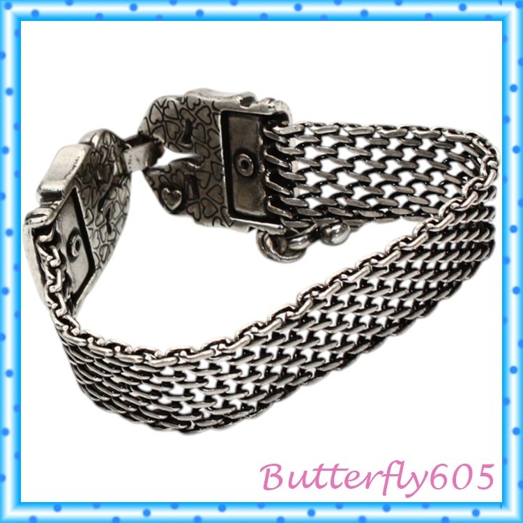 Brighton Vintage Mesh Silver Fold Over Bracelet
