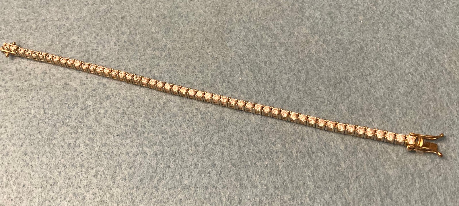 CLASSIC RHINESTONE TENNIS BRACELET .925 STERLING