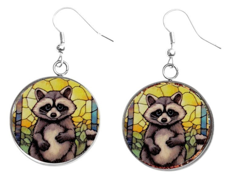 RACOON Art Print Earrings Lightweight Dangle Earrings /ZG1