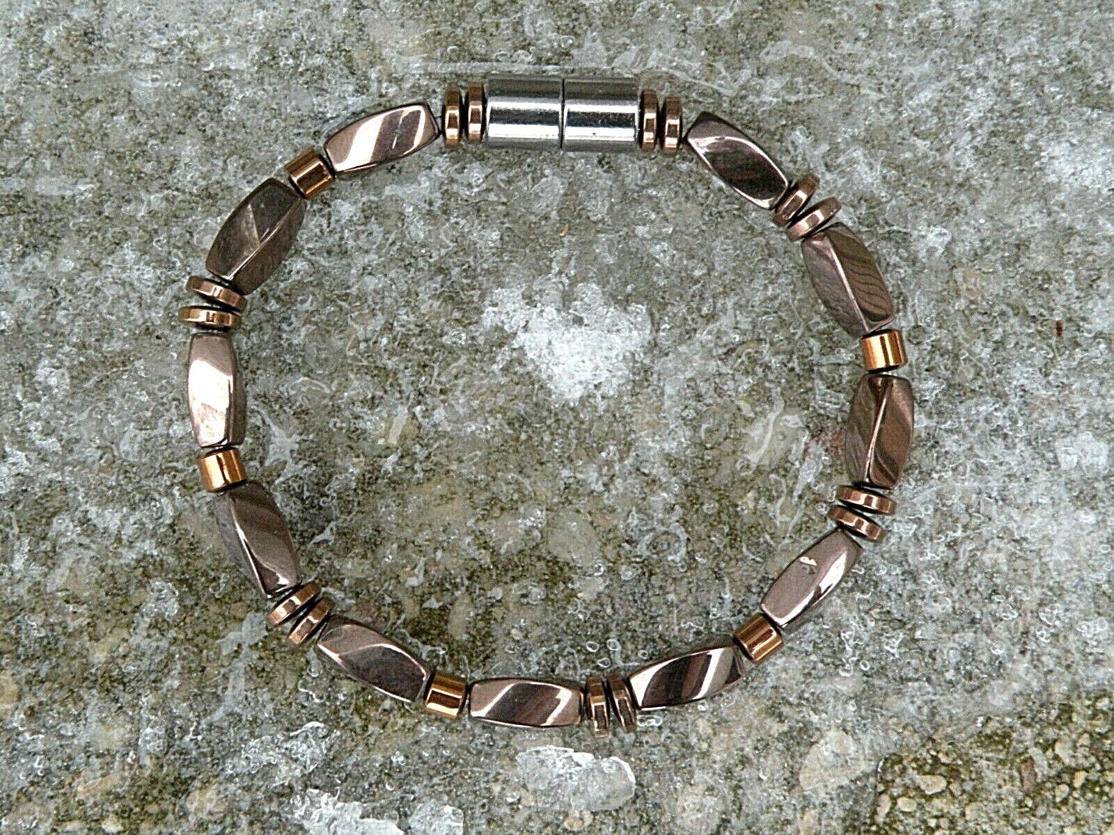100% Copper Magnetic Hematite Anklet Necklace Bracelet 1 Row Gauss+ Handmade USA