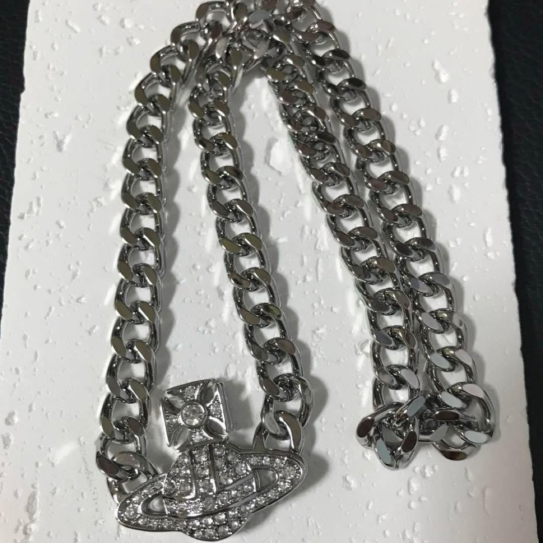 Vivienne Westwood GRAZIELLA Silver Orb Necklace Choker Chain In Box/Drawstring