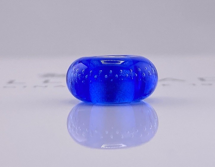 Trollbeads Silver Trace Blue Glass Bead