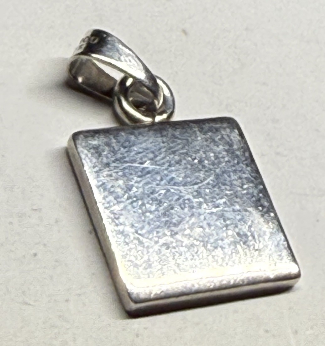 “Square Ingot” Solid .925 Sterling Silver Pendant Necklace Bail 3D Heavy 10g
