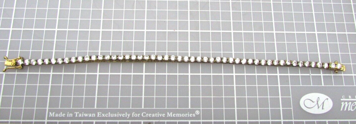 7.5″ 3.5mm CZ TENNIS BRACELET VERMEIL GOLD /STERLING SILVER 925 JB3