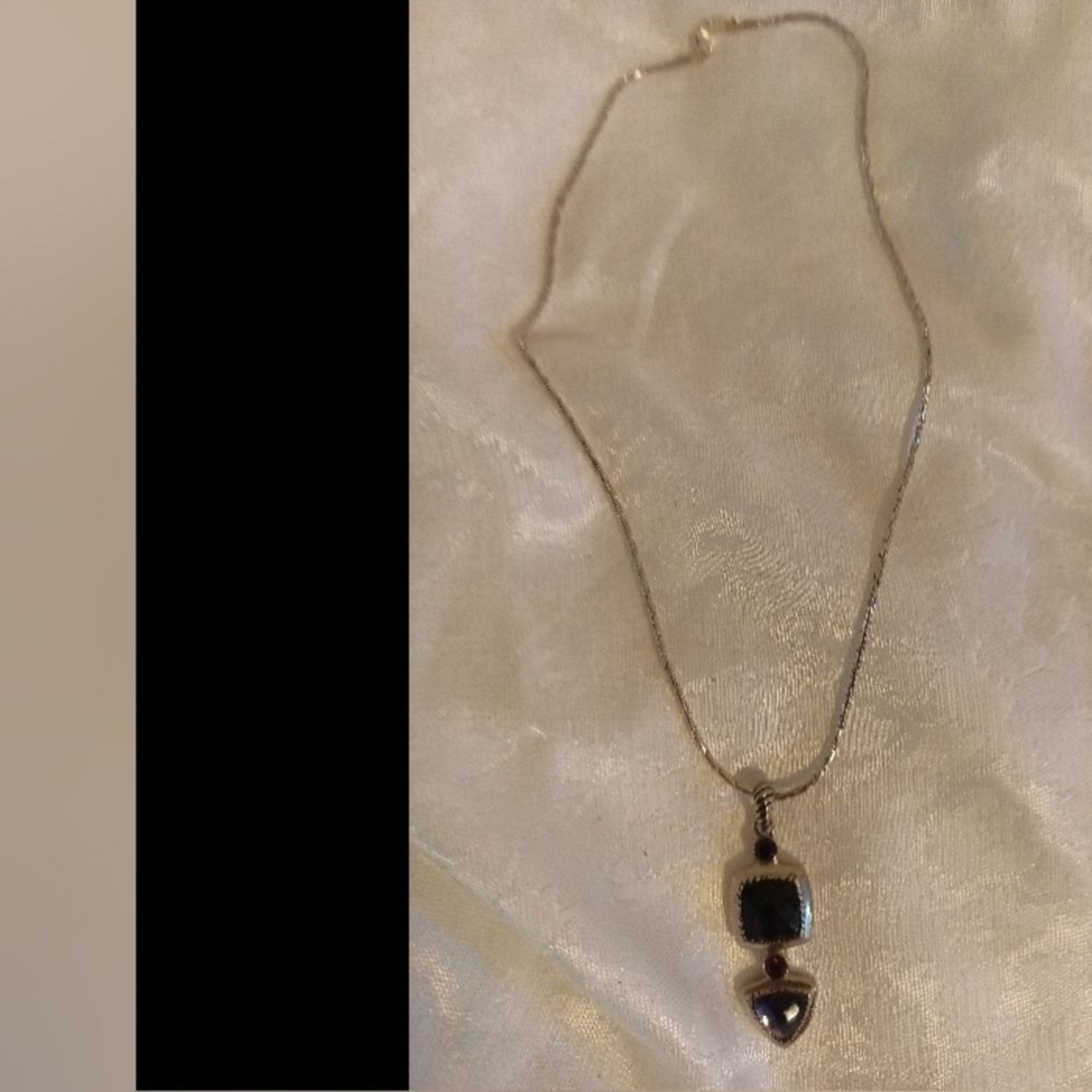 Lia Sophia silver tone purple crystal necklace