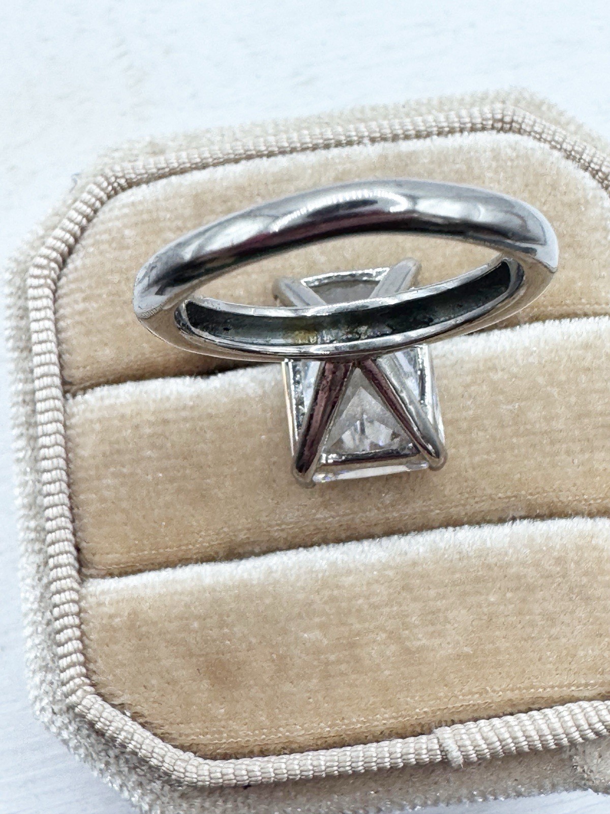 Palm Beach Jewelry Large Marquise Cubic Zirconia CZ Silver Cocktail Ring Size 7
