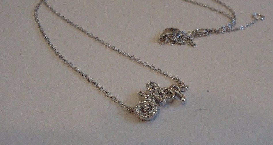 925 STERLING SILVER LADIES HOPE PENDANT NECKLACE W/ .30 CT ACCENTS / NEW DESIGN!