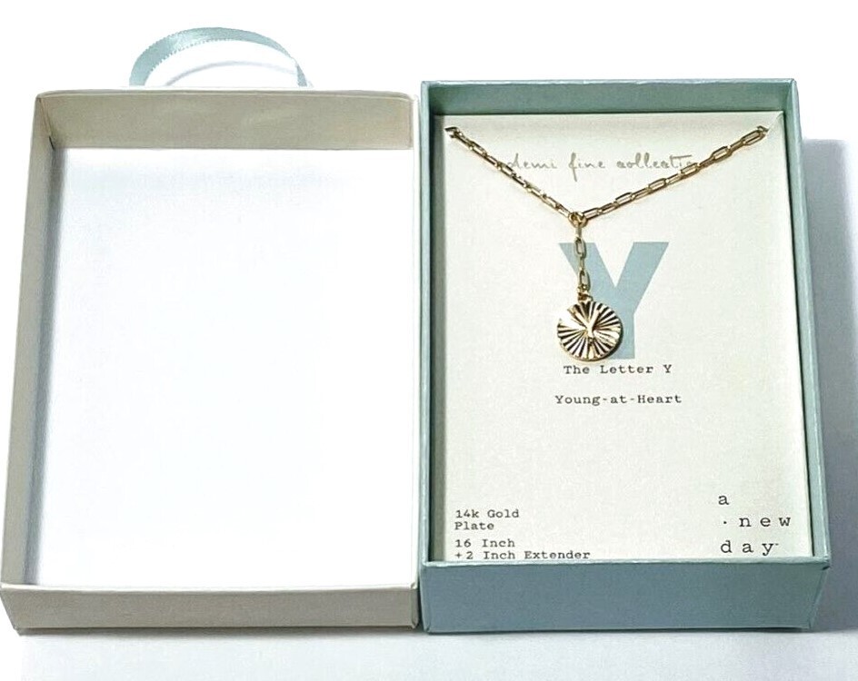 A New Day Demi Fine Gold-Plated Initial Pendant Necklace–Letters Available
