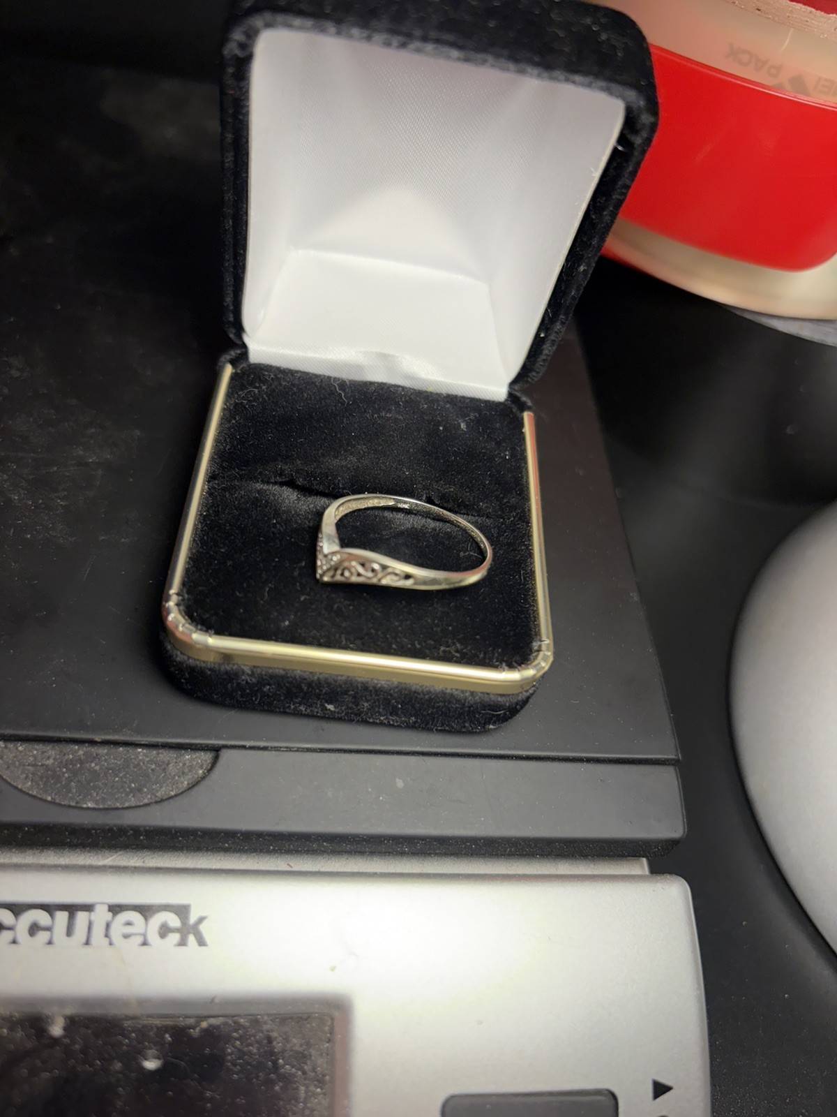 White Gold Chevron Style Diamond Ring, Pre Owned