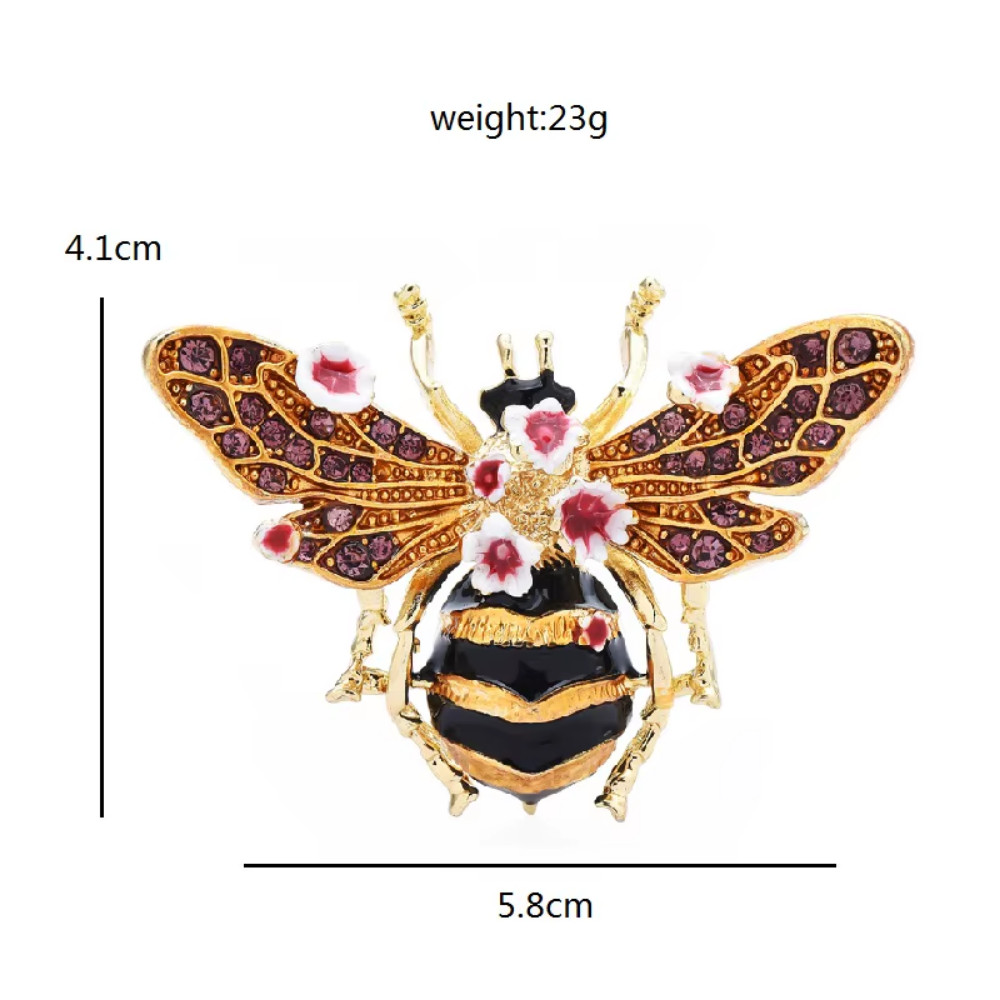 3PCS Crystal Bee Brooch Pin Gold Tone Rhinestone Statement Insect Jewelry Gift