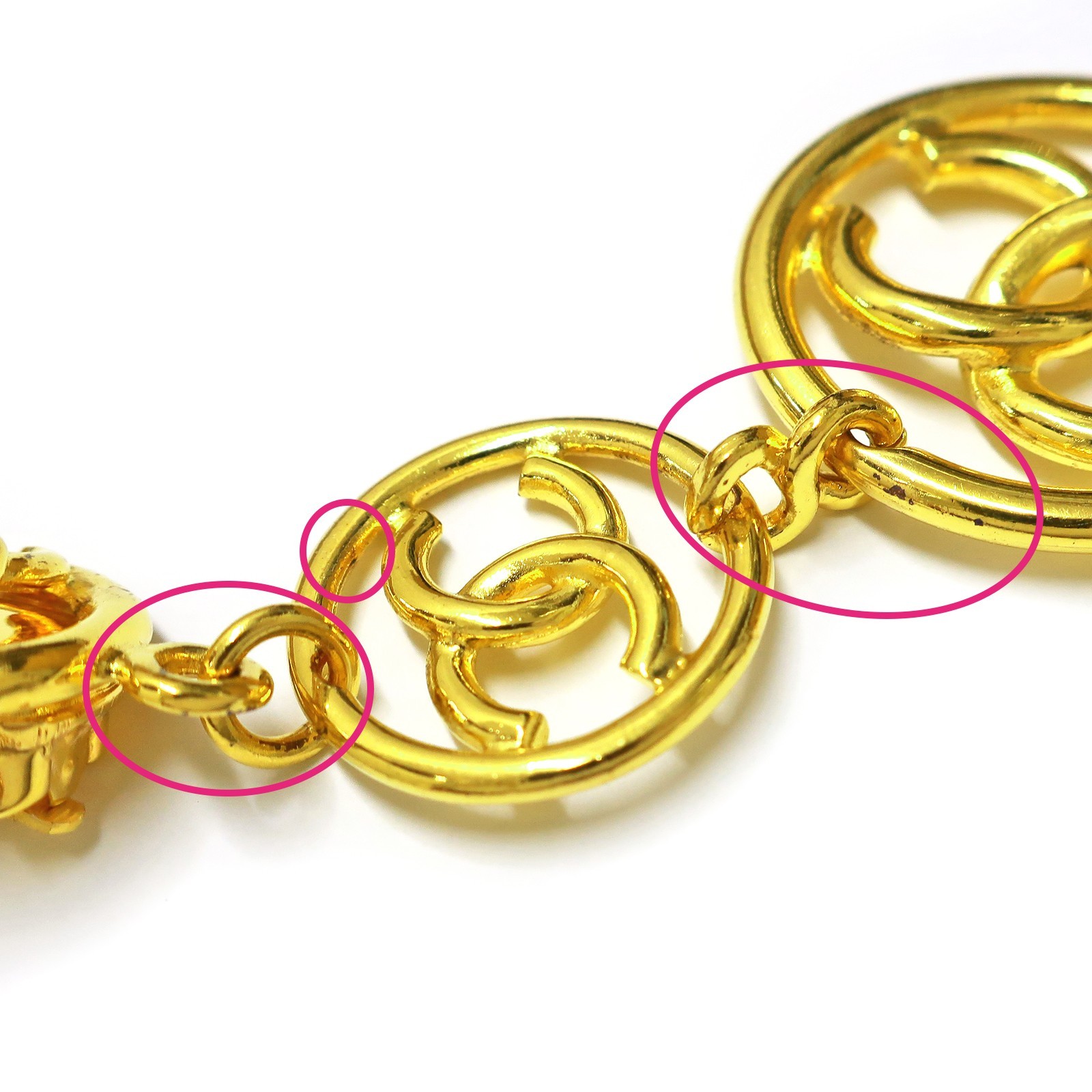 CHANEL Gold Plated CC Logos Round Swing Vintage Clip Earrings #1256c Rise-on