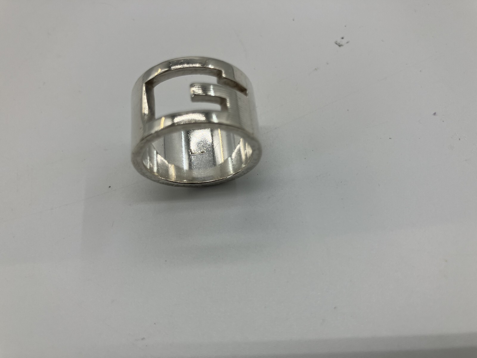 GUCCI Iconic Ring SV925 11.5g 12 (US 6.5)(52) Ring Width 1.2cm Free Shipping
