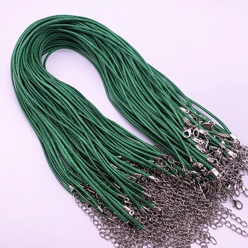 Leather Cord Necklace 2mm Wax Rope Chain Lobster Clasp 45cm Jewelry 5PCS