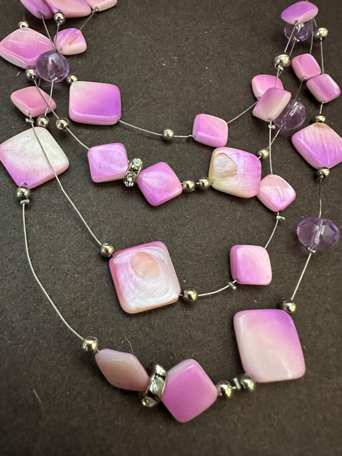 Croft & Barrow Purple Genuine Shell Beaded Necklace & Earring Set