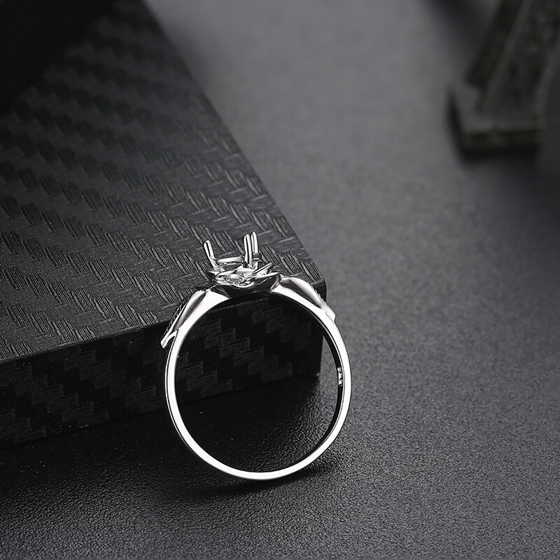 Sterling Silver Prong Setting Round 5mm Semi Mount Beautiful Ring Fine Jewelry