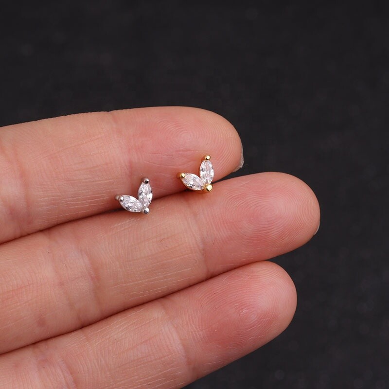 Beautiful Gold Silver Cartilage Helix Lobe Tragus Conch Earring Gift Stainless