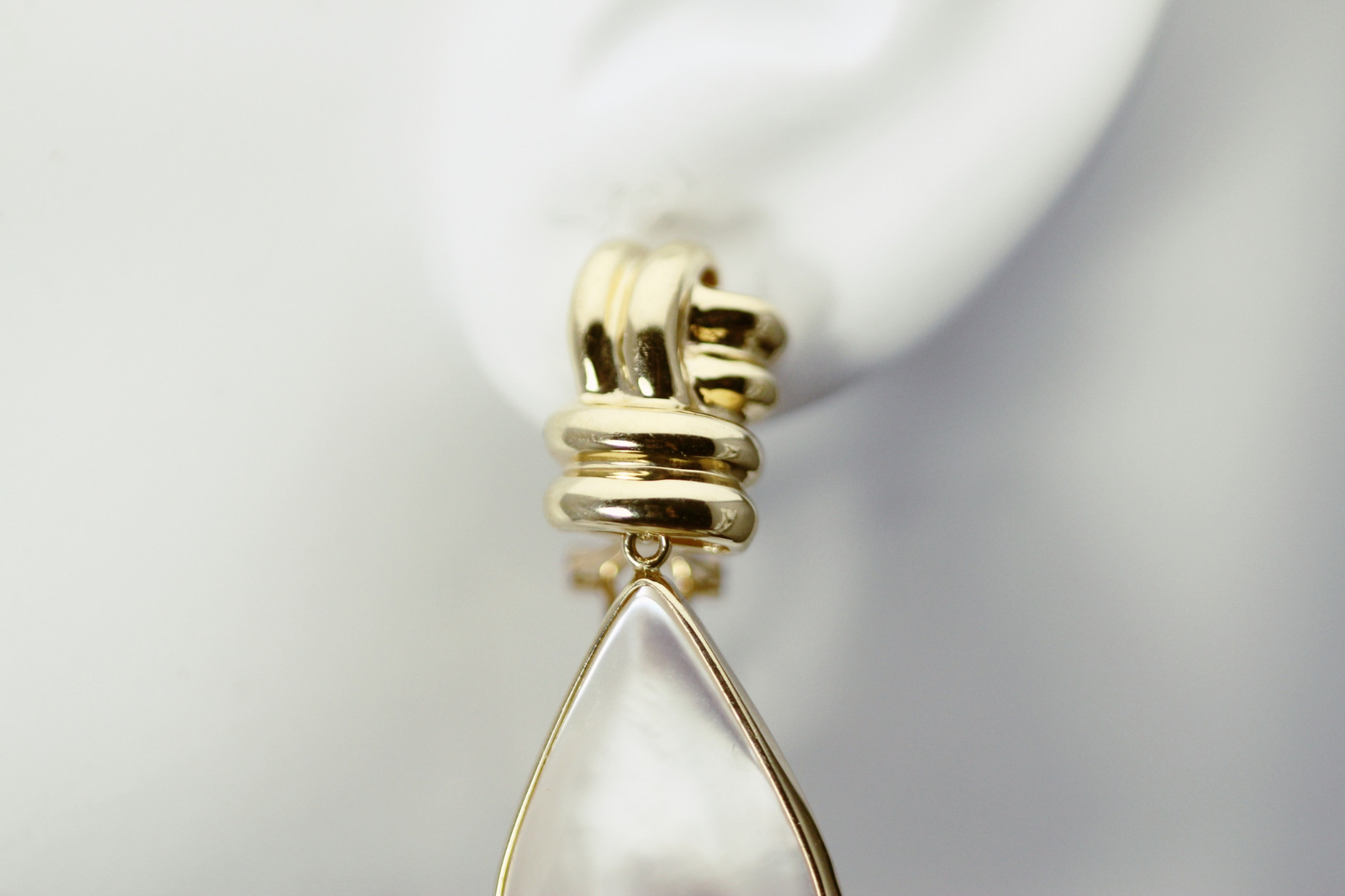 14K Yellow Gold Pearl Teardrop Dangle Earrings 13.3 grams (EAR5725)