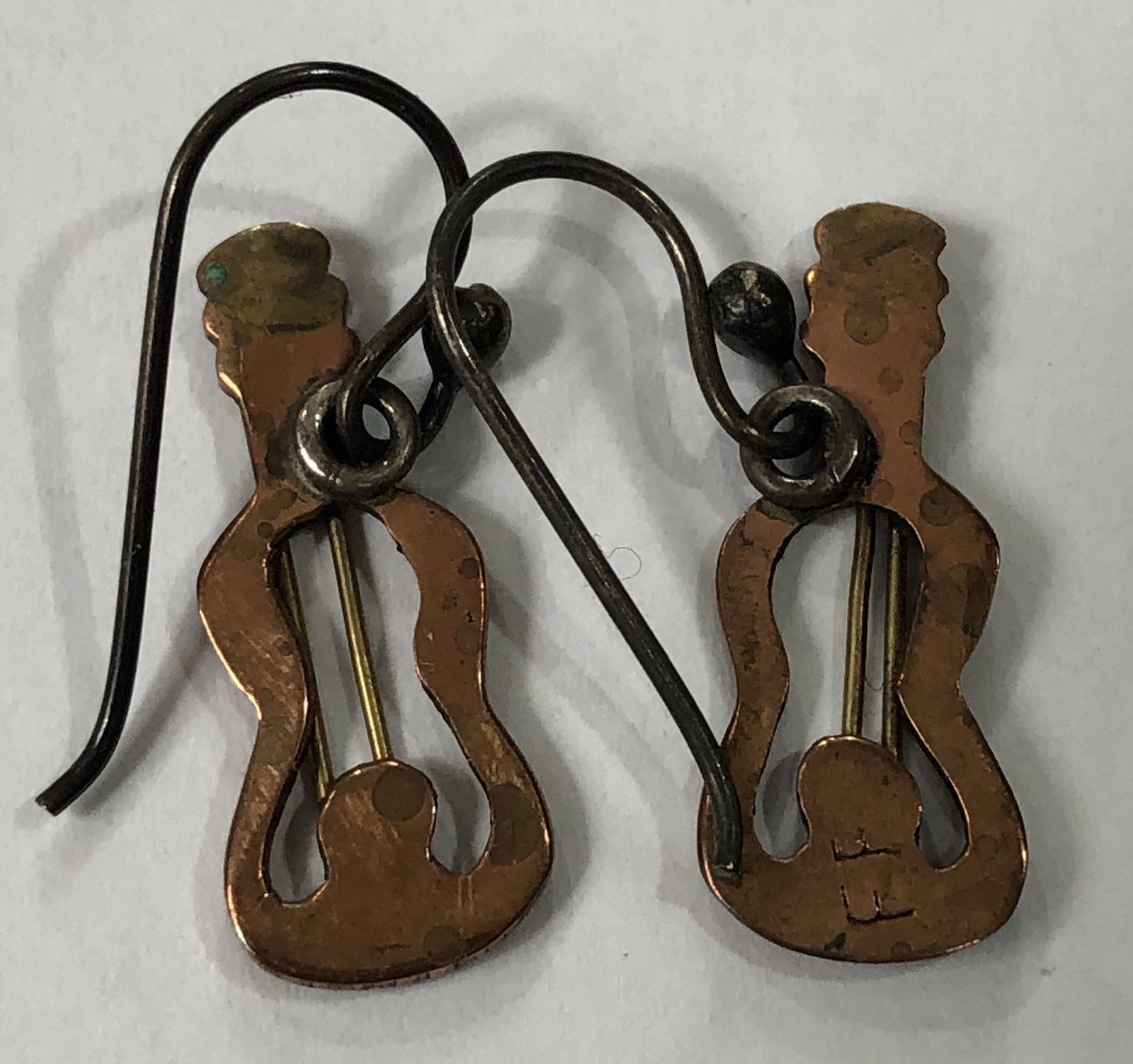 Guitar Earrings Dangle Copper Artisan – .75 inch